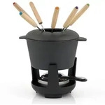 Bbq-toro - 13-teiliges Gusseisen Fondue Set F&uuml;r 6 Personen 1 L Preseasoned