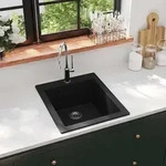 Granitsp&uuml;le Einzelbecken Schwarz - Vidaxl