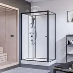 Komplettdusche Als Schiebet&uuml;r Mit Seitenwand 800x1200mm Anschlag Links Klarglas Hell