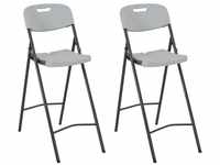 Klappbare Barstühle 2 Stk. hdpe und Stahl Weiß vidaXL830304