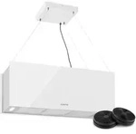 Klarstein - Kronleuchter Xl Inselabzugshaube 90cm Umluft 590m3/h Led Touch Wei&szlig;
