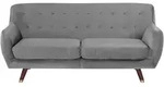 Beliani - Sofa Grau Samtstoff 3-sitzer Minimalistisch Retro Wohnzimmer