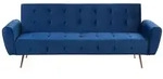 3-sitzer Sofa Marineblau Samt Gesteppt Mit Schlaffunktion Hohe Schlanke...