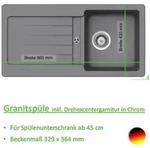 Keenberk - Granitsp&uuml;le Victory S-vel 860.60 - Light Gray Mit Excentergarnitur