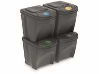 Set von 4 Recyclingwürfeln 100L Prosperplast Sortibox von grauem Kunststoff