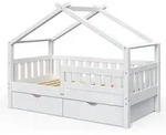 Vitalispa - Hausbett Design, Wei&szlig;, 80x160 Cm Mit 2 Schubladen