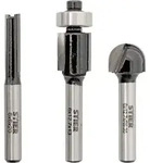 Fr&auml;ser-set 3-teilig, 6 Mm Schaft, Nutfr&auml;ser, B&uuml;ndigfr&auml;ser, Rundkantenfr&auml;ser,