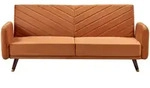 Schlafsofa 3-sitzer Senja Samtstoff Orange