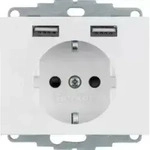 Berker Steckdose Schuko/usb, K.1, Polarwei&szlig; Gl. 48037009