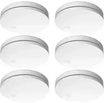 6er Set Elro Optischer Rauchmelder Mit 10 Jahres Batterie, Flach H&ouml;he 2,3cm Wei&szlig;