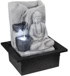 Led Tisch Spring Brunnen Buddha Design Wasser Spiel Wohn Zimmer Dekoration Grau Globo