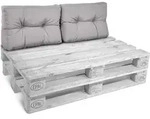 2x R&uuml;ckenkissen Palettenkissen Outdoor Eco Style 60x40cm Hellgrau