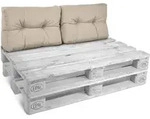 2x R&uuml;ckenkissen Palettenkissen Outdoor Eco Style, 60x40cm, Beige