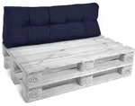 Palettenkissen R&uuml;ckenkissen Style 1 Teilig Dunkelblau, 120x40x10/20 Cm -...
