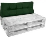 Palettenkissen R&uuml;ckenkissen Style 1 Teilig Dunkelgr&uuml;n, 120x40x10/20 Cm -...