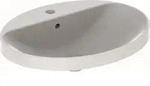Ge Variform Einbauwaschtisch, Oval Mit Hahnlochbank, 60x48cm, M. &Uuml;l., Wei&szlig;