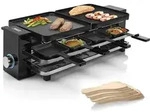 Princess - Raclette Ger&auml;t Eckig F&uuml;r 8 Personen, 2 Wendbare Grillplatten Mit