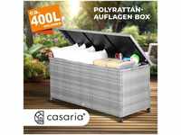 Auflagenbox Wetterfest Polyrattan 400L UV-beständig Rollen Gasdruckfeder Garten