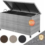 Gartenbox Auflagenbox Mit Rollen 270l Stauraum Uv-best&auml;ndig Handgriffe Gasdruckfeder