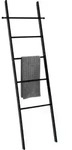 Wenko - Handtuchleiter Loft Aus Bambus, Handtuchhalter, Schwarz, Bambus Schwarz -