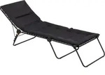 Gepolsterte Klappbare Sonnenliege / Gartenliege - Siesta L - Aircomfort&reg; - Schwarz