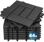Wpc Fliesen 1m2-6m2 Terrassenfliesen Set Holzfliesen 30x30cm Balkon Pool Garten 44x