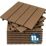 Wpc Fliesen 1m2-6m2 Terrassenfliesen Set Holzfliesen 30x30cm Balkon Pool Garten 11x