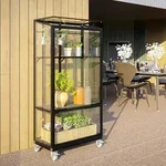 Vitavia - Balkongew&auml;chshaus 'polis', Schwarz, 3 Mm Esg Mit Rollfundament
