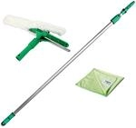 Fensterreinigungs-set 1,25 M + Fensterwischer, Verl&auml;ngerungsstange, T&uuml;cher - Unger
