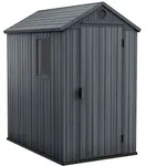 Darwin 46 Gartenhaus - 125.8x184.5x205cm - Satteldach - Kunststoff - Grau (holzoptik)
