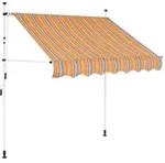 Einziehbare Markise Handbetrieben 200 Cm Gelb/blau Gestreift Vidaxl