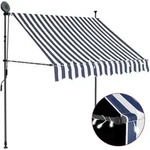 Vidaxl - Einziehbare Markise Handbetrieben Mit Led 100 Cm Blau Und Wei&szlig;