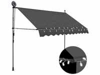 Einziehbare Markise Sonnenmarkise Handbetrieben mit led 300 cm Anthrazit vidaXL