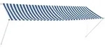 Einziehbare Markise 350 X 150 Cm Blau Und Wei&szlig; - Vidaxl