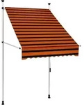 Vidaxl Manual Retractable Awning 100 Cm Orange And Brown