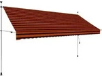 Vidaxl - Einziehbare Markise Handbetrieben 350 Cm Orange Und Braun