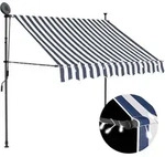 Vidaxl - Einziehbare Markise Handbetrieben Mit Led 150 Cm Blau Und Wei&szlig;
