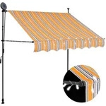 Vidaxl Manuelles, Retrahierbares Markise Mit Led 200 Cm Gelb Und Blau