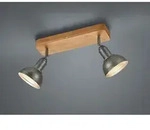 Trio - Holzbalken Deckenstrahler Delhi Silber Antik 2-flammig, Breite 33cm