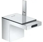 Axor Myedition - Bidetarmatur Mit Ablaufgarnitur Push-open, Chrom / Spiegelglas