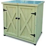Gartenschrank ''Laura'' Aus Holz, Mit Arbeitsplatte, Grau, 80 X 45 X 92 Cm - Habau
