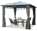 Gartenpavillon 3x3 M Wasserdicht Alu Deluxe Polycarbonat Dach 8mm Pavillon 4