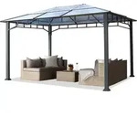 Gartenpavillon 3x4 M Aluminium Gest&auml;nge Polycarbonat Dach 8mm Pavillon Gartenzelt