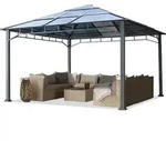 Gartenpavillon 4x4 M Aluminium Gest&auml;nge Polycarbonat Dach Ca. 8 Mm Pavillon