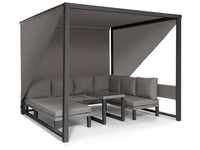 Havanna Pavillon & Lounge-Set 270x230x270cm 4 Zweisitzer Stahl Polyrattan -