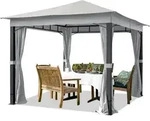 Carpasol - Gartenpavillon 3x3m Alu Premium Ca. 220g/m2 Dachplane Wasserdicht Pavillon