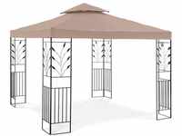 Uniprodo - Gartenpavillon Gartenzelt Pavillon Pergola Metall Sonnendach 3x3m beige