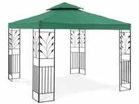 Gartenpavillon Festzelt Pavillon Partyzelt Metall Sonnendach 3x3m dunkelgrün