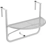 Outsunny Balkonh&auml;ngetisch H&auml;ngetisch Gartentisch H&ouml;henverstellbar Halbrund &Oslash;30 Cm