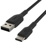 C&acirc;ble Tress&eacute; - Belkin - Usb-a Vers Usb-c - 3 M - Noir